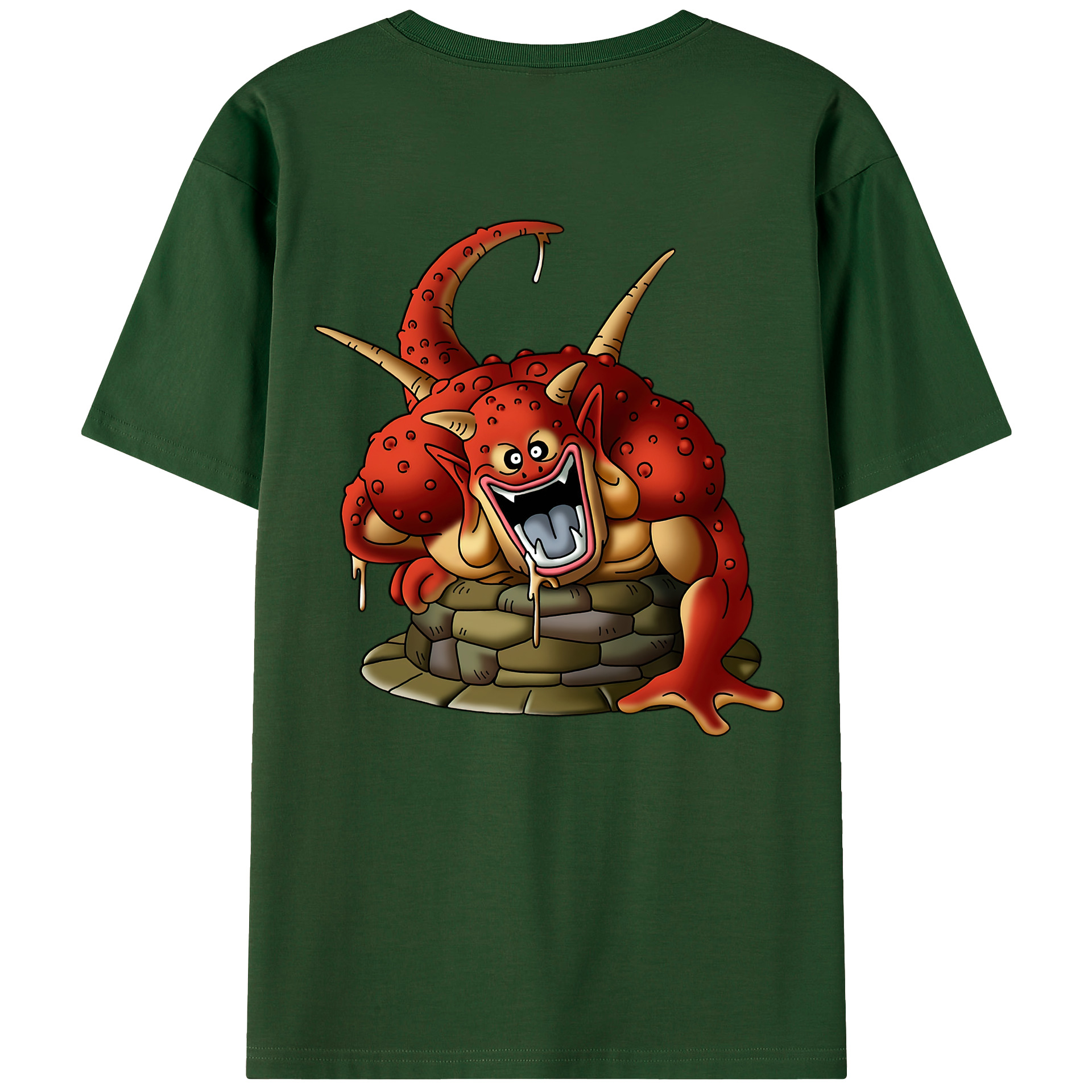 （画像用） ドラゴンクエスト Doragon Kuesuto Dragon Quest 綿100％半袖Tシャツ（背面プリント）